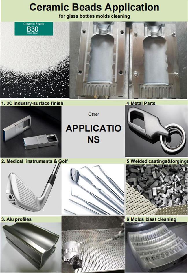 0.600mm B30 Ceramic Abrasive Blasting Media For Glass Bottles Molds