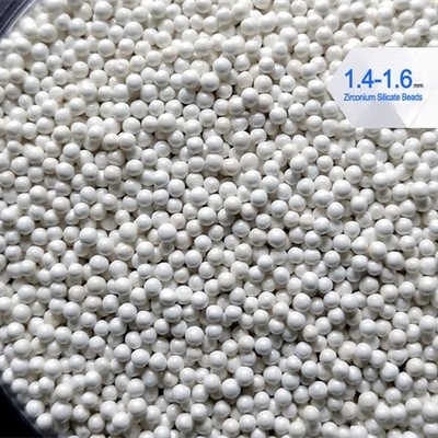 1.4-1.6mm size White 65 Zirconium Silicate Beads Bulk Density 4 g/cm3 for Paint / Coatings
