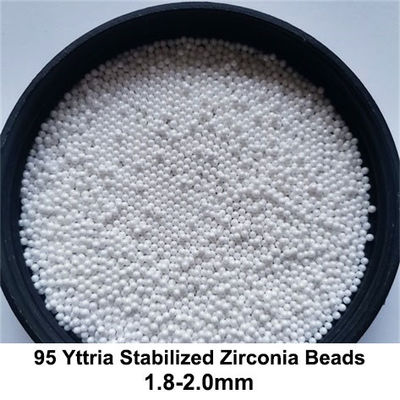 95 Yttrium Stabilized Zirconia Beads Grinding Media 1.8-2.0mm 2.0-2.2mm High Viscosity Slurry