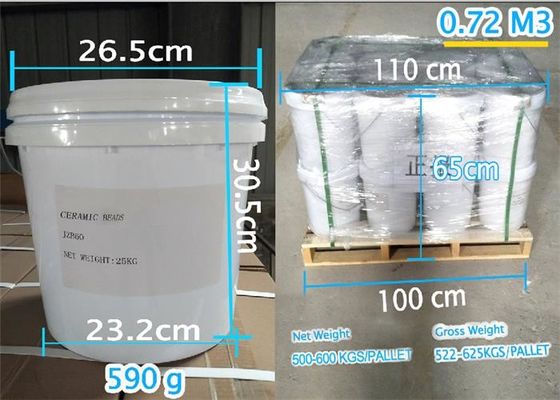 25kgs 55lbs Bucket Packaged Ceramic Blasting Media Fracture Resistance