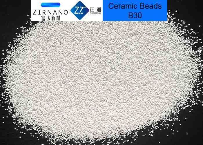 Low Breakdown Bead Blasting Material 62% ZrO2 B30 For Metal Surface Cleaning