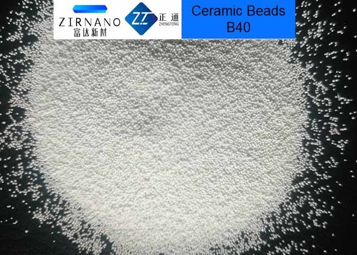 Glass Mold Cleaning Ceramic Blasting Media 62 - 66% Zirconia Beads B40 High Toughness