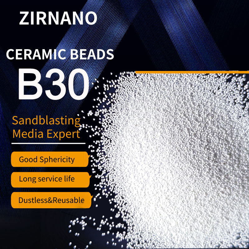 Zirconium B30 700HV Sandblasting Ceramic Blasting Media