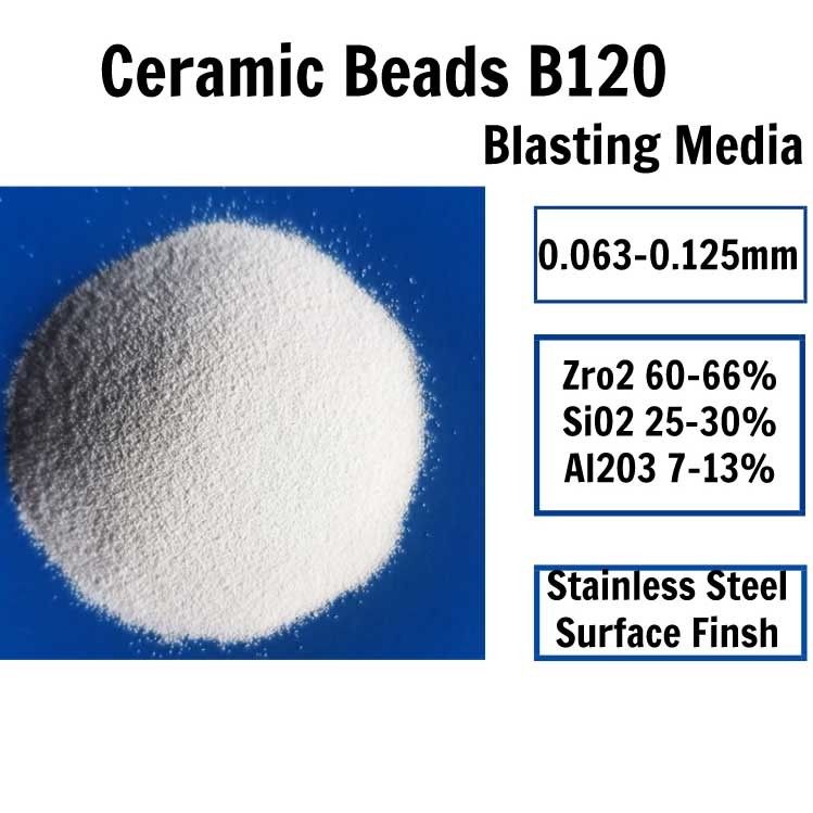700HV Good Sphericity 85% Zirconia  0.125mm B120 Ceramic Blasting Media