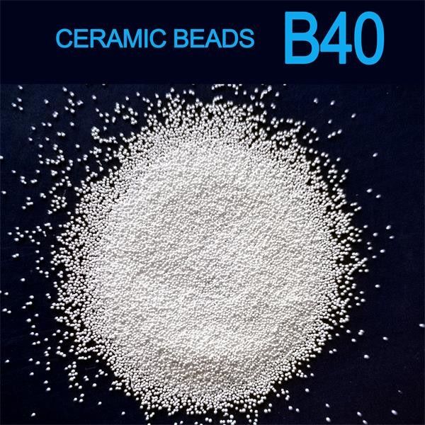 B40 0.425mm Ceramic Beads Abrasive Blasting Media For Stainless Steel Plate