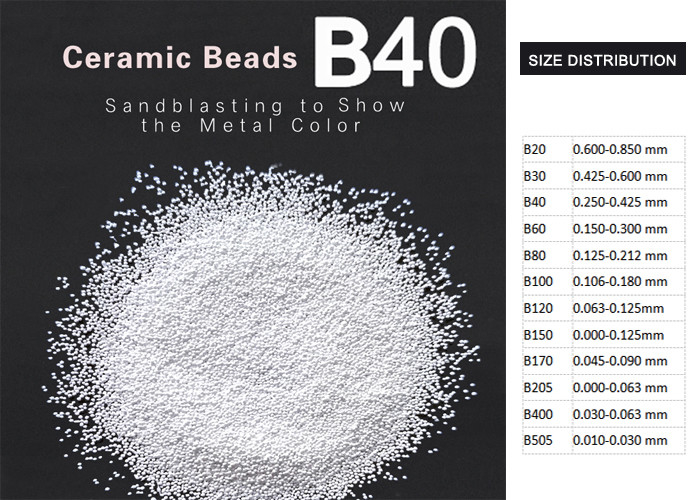 B40 Ceramic Beads Blasting Media For Turbo Diesel Surface Treatment